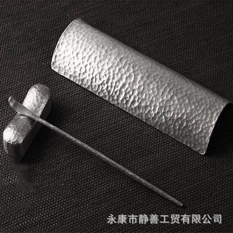 纯锡茶则簸箕赏茶荷茶拨茶匙套装日式功夫茶具手工创意茶道配件