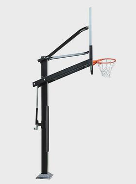 p029学校家用杆标准高度地埋式篮球架15cm方管主可升降