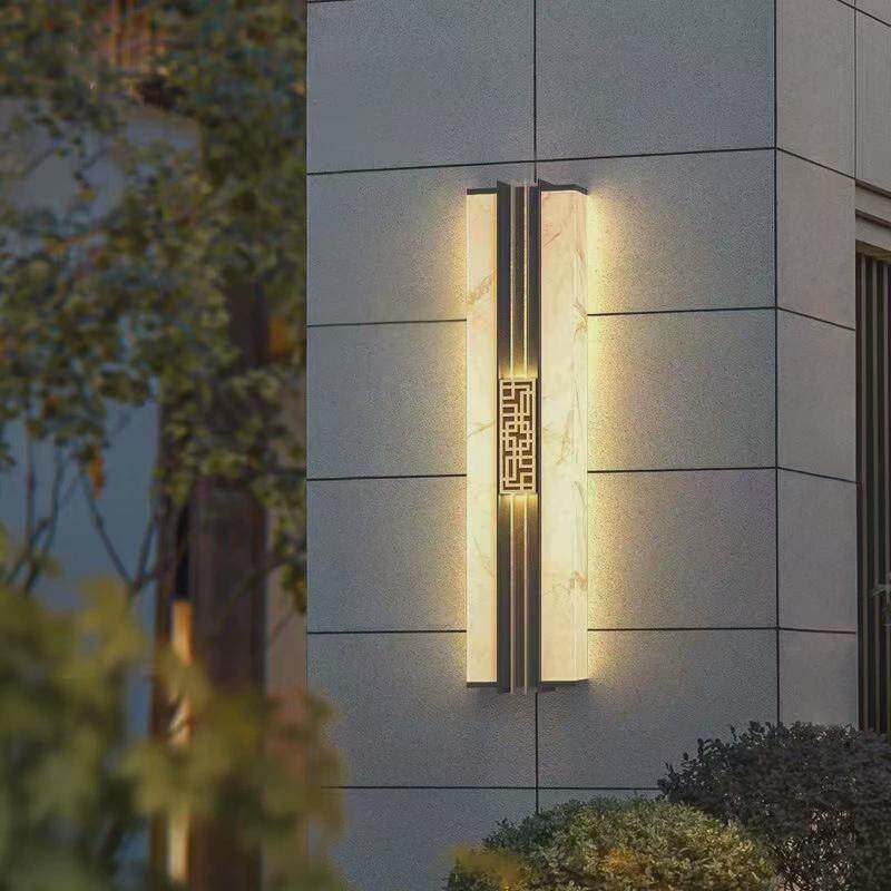 室外云石壁灯防水庭院灯户外简约花园灯具现代别墅大门口外墙LED