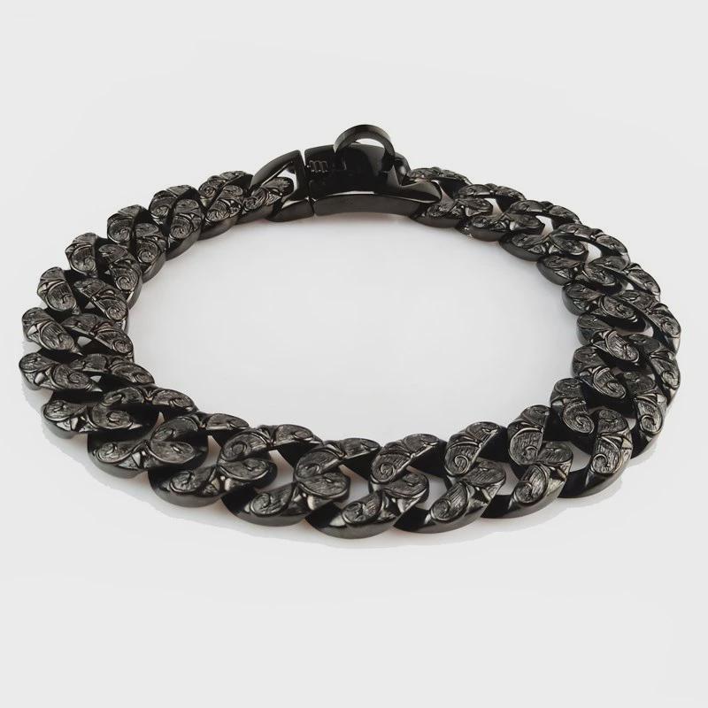 直销32mm蔓藤造型铸造链恶霸犬大型犬狗链不锈钢金属项圈供应