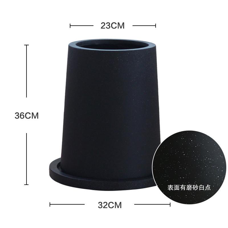 方盆方型轻奢大花盆高黑色方形落地水泥高级感陶瓷绿植特大客厅