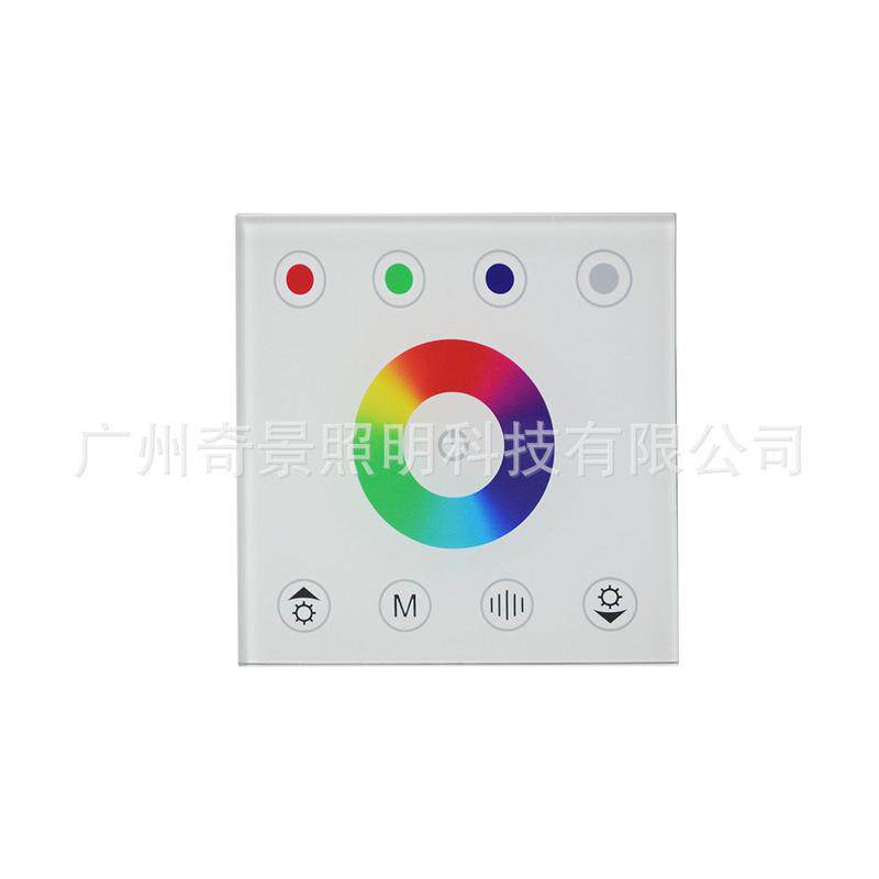 声控智能开关七彩rgbw触摸控制玻璃面板灯带条调光led入墙86型