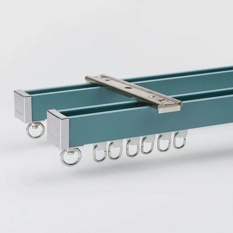 s588铝合金顶装滑轨装静音窗帘轨道窗帘直轨导轨侧单双轨道