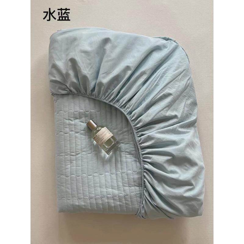 全纯色全棉夹棉床笠单件尺寸简约加高床罩全包围床垫保护套