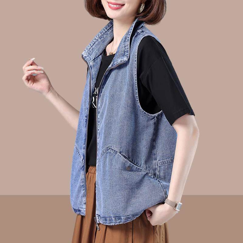 牛仔马甲女士2025夏季新款短款宽松休闲中年妈妈大码外穿马夹