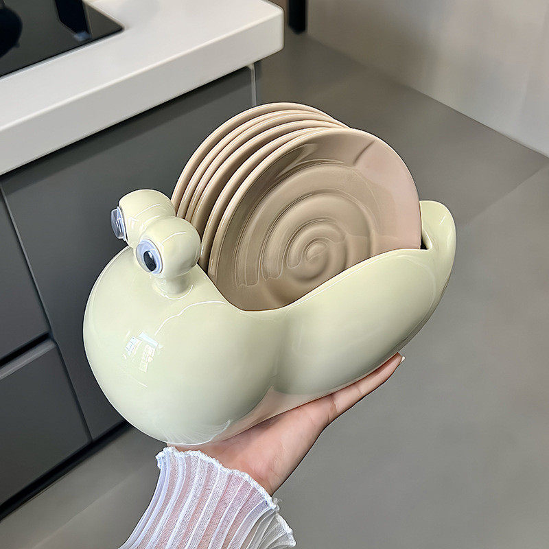 蜗牛吃饭吐骨碟家用高颜值骨盘小碟子餐桌陶瓷垃圾渣盘骨头碟盘子