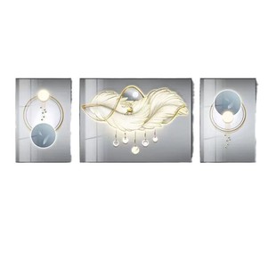 新款客厅装饰画背景墙沙发壁画高级三联副挂画现代简约轻奢晶瓷面