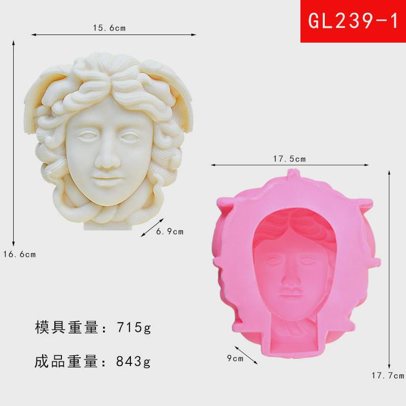 diy立体瓦莎琪头像硅胶模具新款制作香薰蜡烛模具石膏桌面摆件