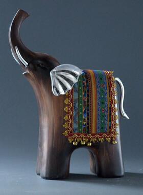 动物树脂工艺品仿木大象办公室礼品桌面摆件套装出口货源