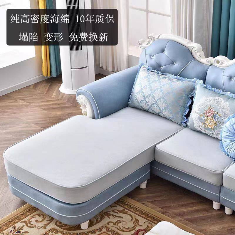欧式沙发组合小户型现代简约客厅整装转角L型贵妃可拆洗布艺沙发
