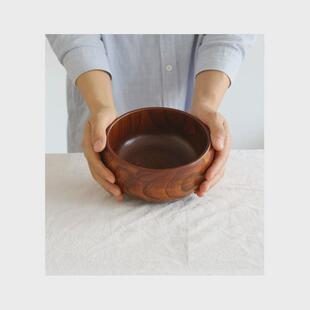 中式实木木碗木钵木头盆家用大号汤碗沙拉碗水果盘汤碗餐具