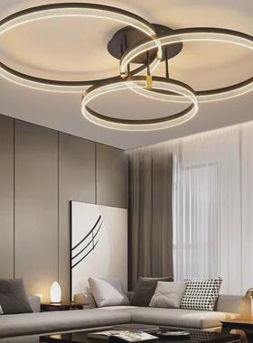 led客厅灯现代简约轻奢大气北欧灯具卧室吸顶灯创意圆形房间大灯