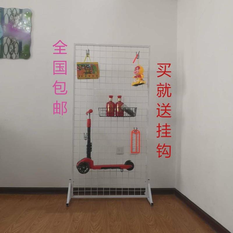 立式铁艺网架落地移动网片铁丝网格网架饰品架照片墙饰品架挂网厂