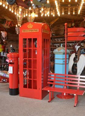 摆件户外装饰酒吧打卡拍照大型道具铁艺工艺品网红电话亭套装落地