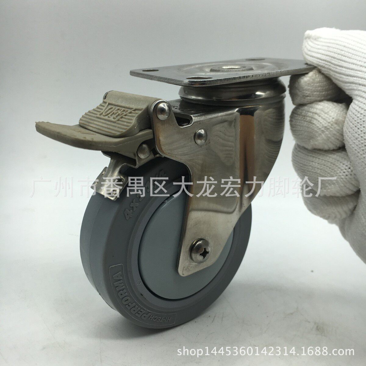 厂家3寸4寸5寸不锈钢静音万向脚轮4寸tpr不锈钢脚轮304不锈钢轮