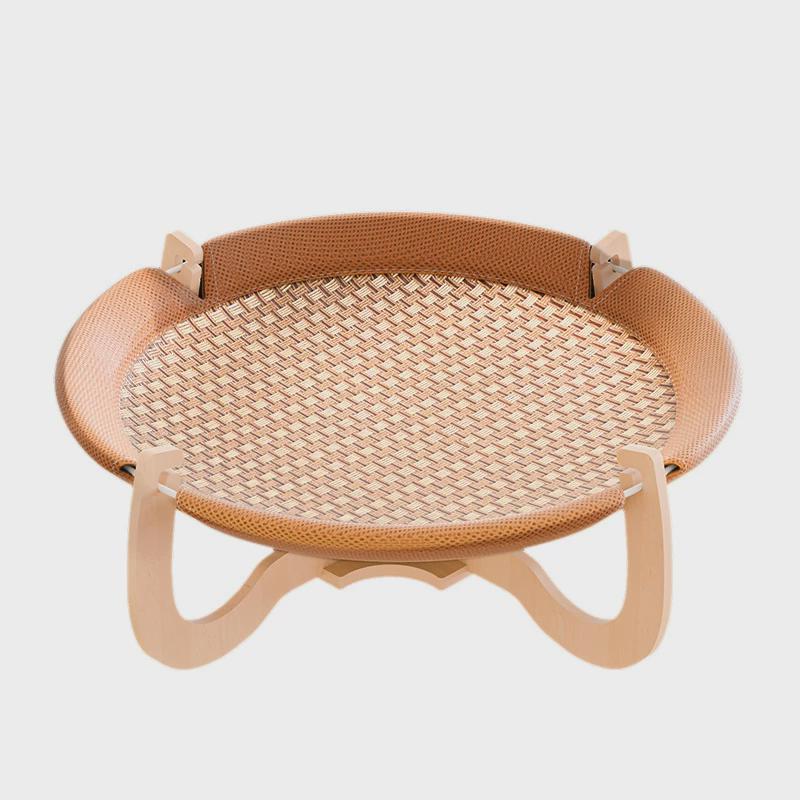 藤编猫窝夏季吊床四季通用幼猫凉席睡觉窝咪夏天小猫床宠物行军床