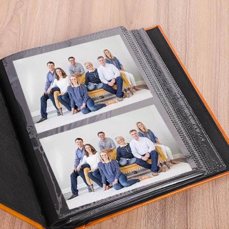 插页式8寸200张pu面相薄客人logo相册定制复古皮质纪念册本影集