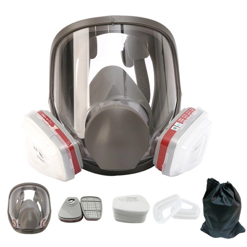 防毒面具全面罩6800大视野硅胶电焊消防农药装修毒峰防尘防全面具