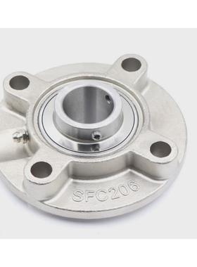 sucfc200不锈钢外带座轴承sus304不锈钢凹凸台法兰式圆形球面