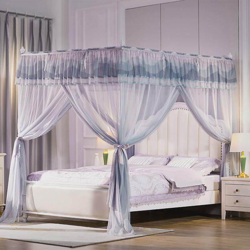 a524家用落地蚊帐1.5m床1.8m床纹帐宫廷蕾丝加厚门加密三