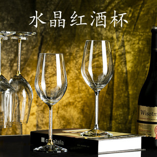 高档水晶红酒杯勃艮第葡萄高脚杯套装带旋转杯架代发