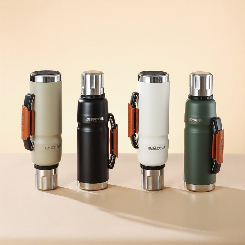 热销杯具熊加仑保温壶1100ml大容量旅行不锈钢保温瓶便携出行户外