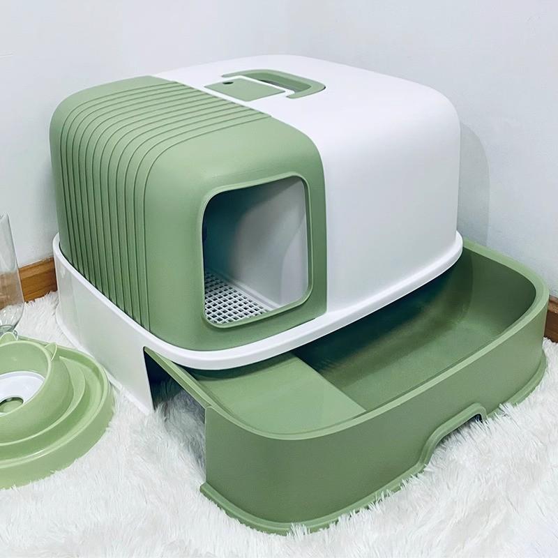 号猫砂盆全封闭走廊式猫咪用品猫砂盘特大号长通道抽屉猫厕所
