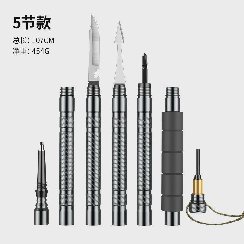 新款登山棍新款登山杖折叠多功能户外徒步山地野营套装拐爬山杖