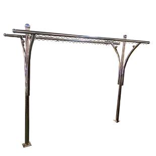 不锈钢圆管三层焊接安装落地小区广场固定高低衣架晒被子晾衣架