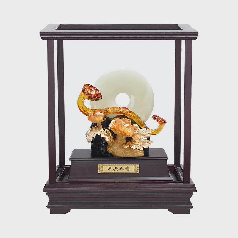 金箔摆件生日长辈寿辰纪念品商业开业礼品办公室桌面金属工艺品