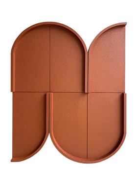 现代简约挂画抽象装饰画玄关过道餐厅样板间售楼部立体橙色客厅3d