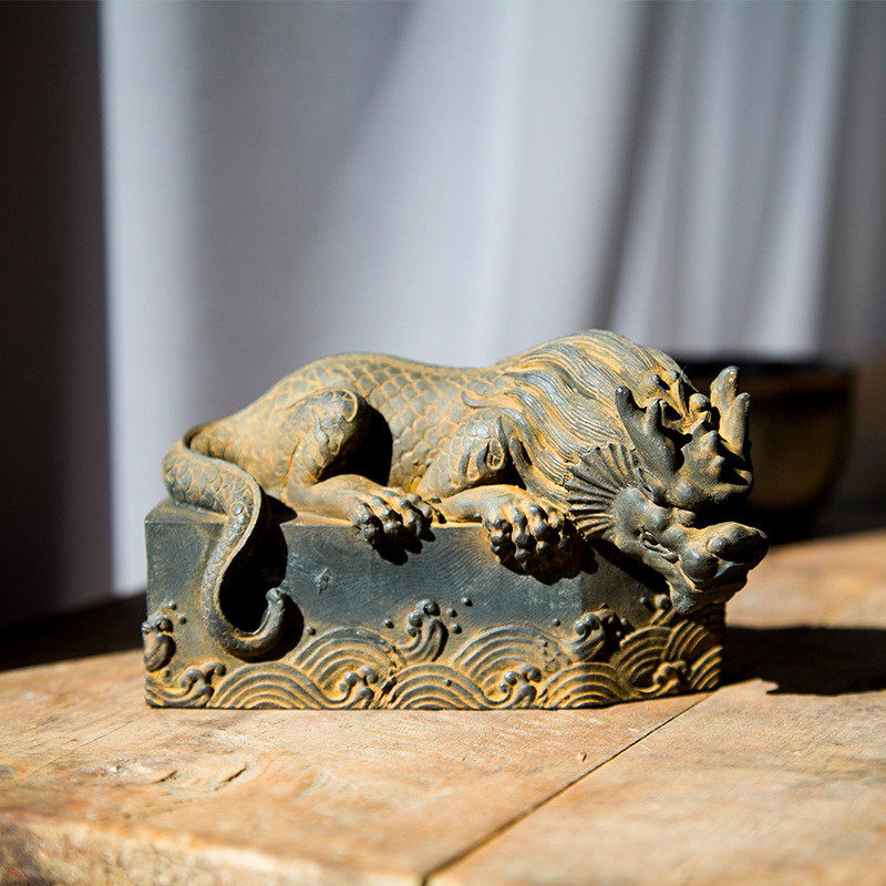 国风中式仿铸铁镇水兽避水兽蚣蝮桌面摆件招财茶宠家居纯手工艺品,家居饰品,装饰摆件,淘宝优惠券,粉丝福利购,淘宝优惠卷