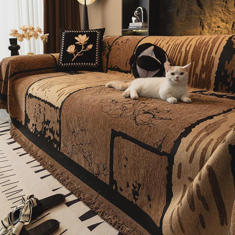 新款沙发盖布古风复古中四季通用沙发巾一整张全包沙发套罩沙发垫