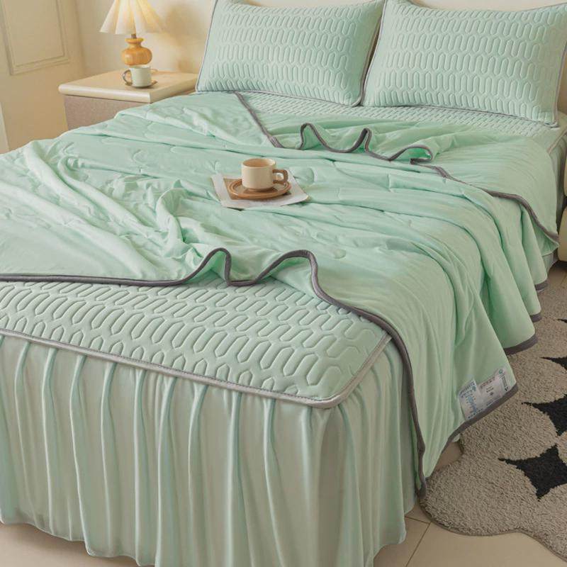 高级感乳胶凉席夏凉被四件套夏季床裙款1.8m冰丝席子可水洗空调被