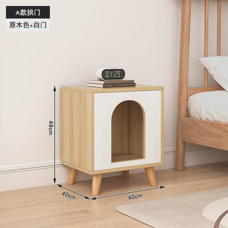 猫床猫窝简约卧室床家用边柜储物置物小柜子四季通用式床头柜fy8