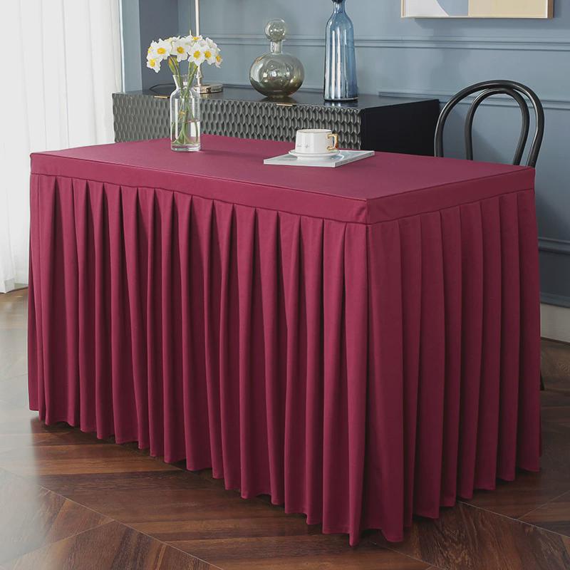 会议桌布桌布会议室长方形感绒布桌套罩展会长条桌布布艺