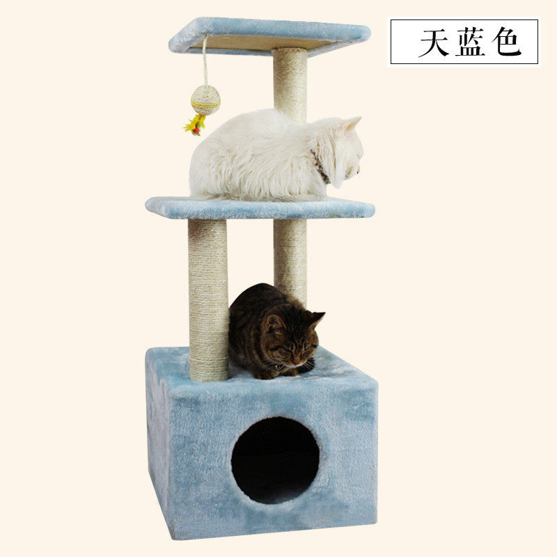 宠物用品猫窝猫跳台小型猫树可爱清新猫抓柱全麻磨爪支柱多色选择