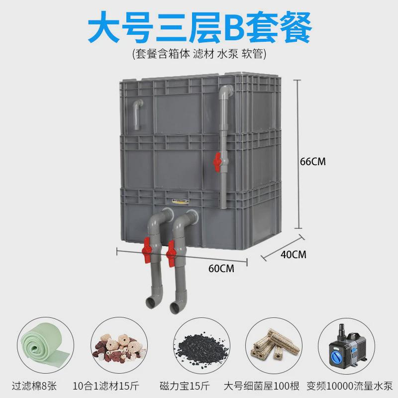 鱼缸鱼池过滤器滴滤盒周转箱过滤系统增氧培菌上置过滤滴流盒净水