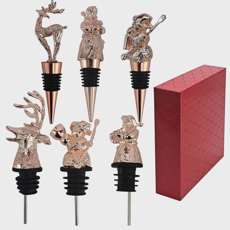 红酒倒酒器倒酒嘴酒酒瓶塞圣诞礼品导流嘴鸡尾酒塞6件套cg1277