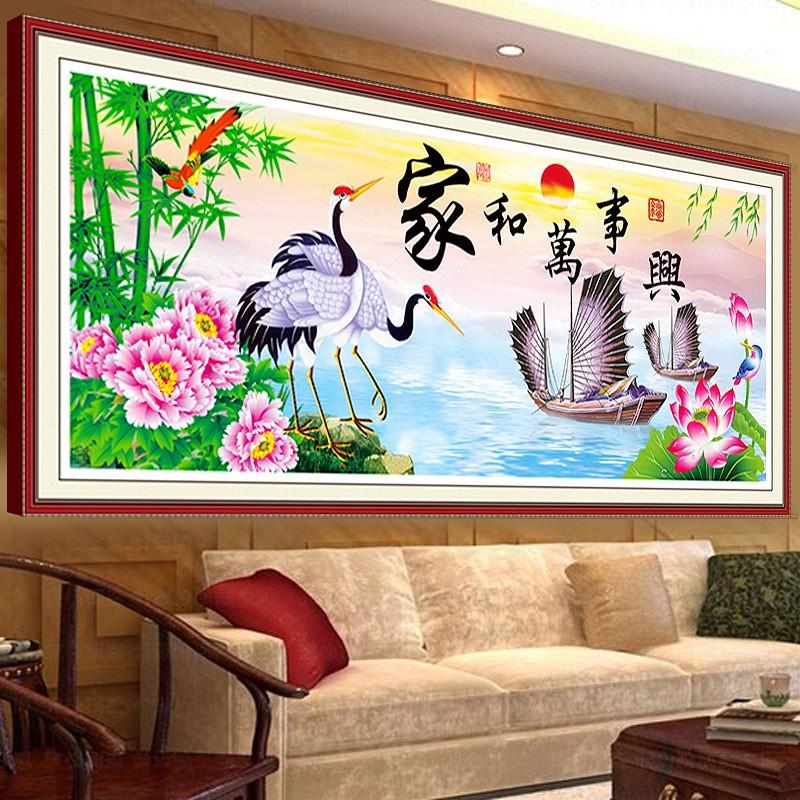 钻石画满钻 直销  5d魔方钻石画 钻石画新款客厅 鹤寿年丰
