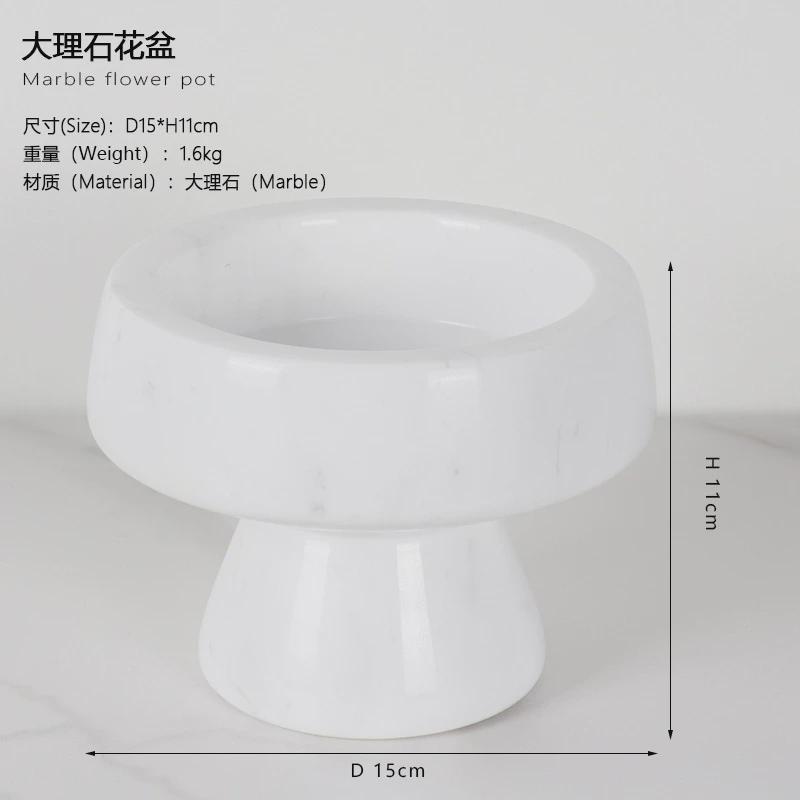 欧式大理石花盆小清新盆栽插花样板间假花售楼处玄关桌面装饰摆件