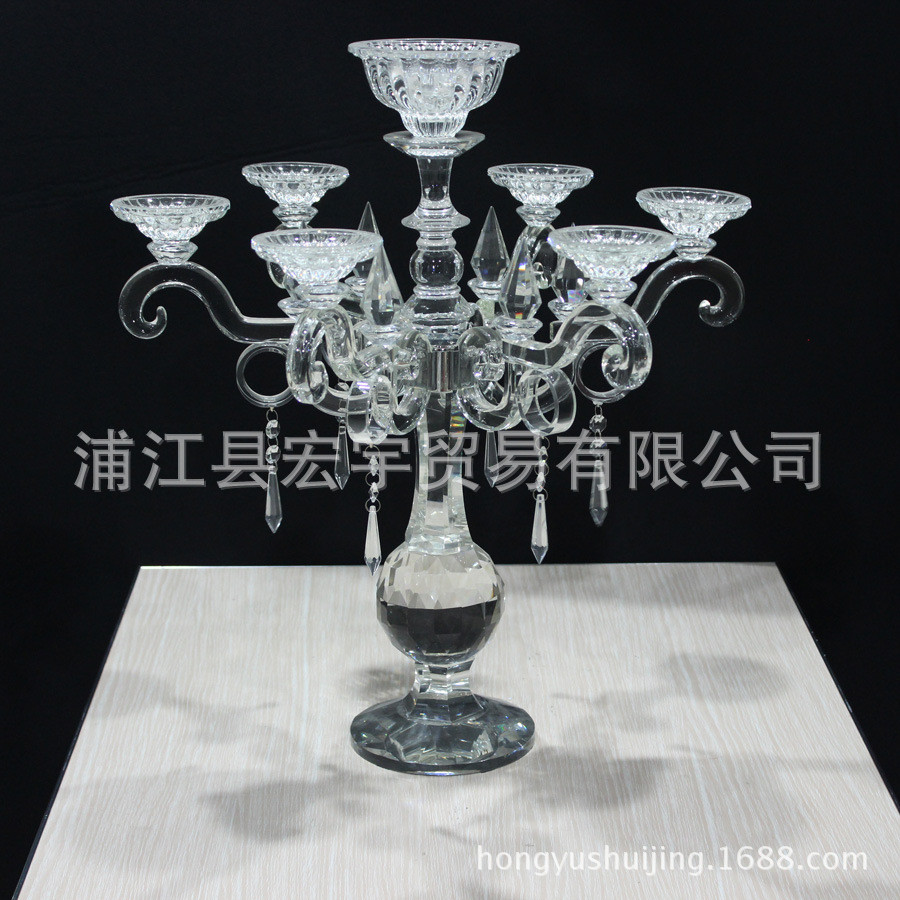 欧式奢华家居水晶蜡烛台简约现代烛台高档婚庆样板房西餐厅软装饰