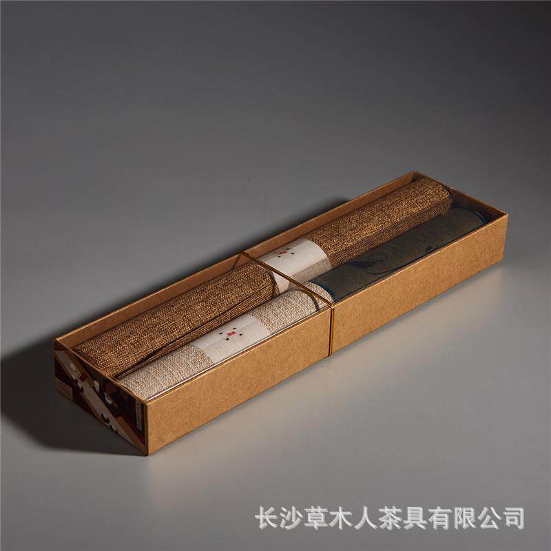 草木人亚麻防水茶席台湾茶旗茶布禅意棉麻布桌旗席方帘垫茶具热卖