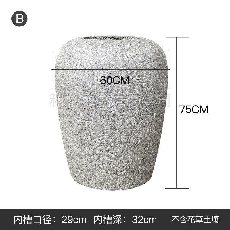 厂家简约水泥大号花瓶室内绿植盆栽户外造景玻璃钢花盆摆件定制