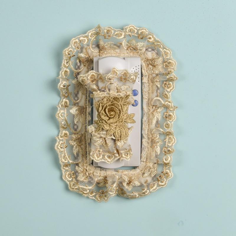 欧式布艺蕾丝对讲门铃套室内门铃罩套贴防尘罩门铃保护套子定尺寸