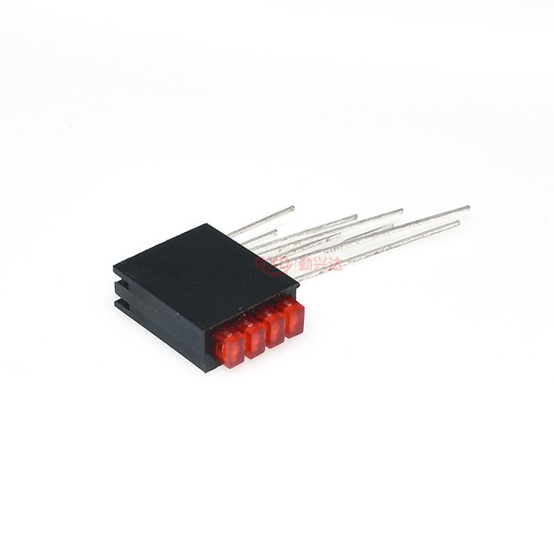 2x3x4方形led四孔灯座含指示灯4孔红绿蓝黄绿90度弯脚固定座灯珠