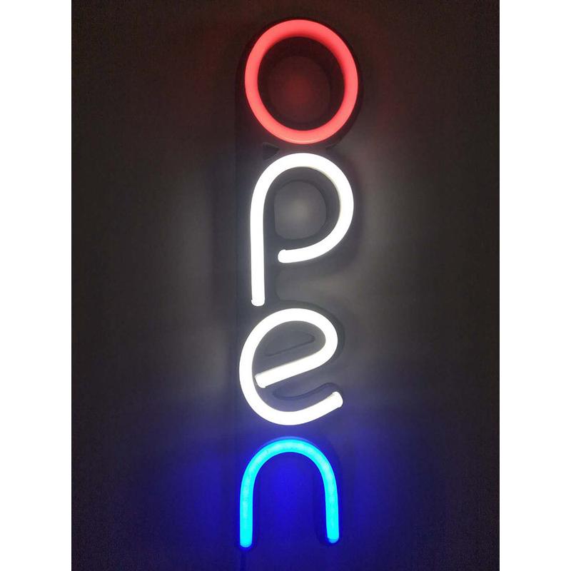 LED软管复古酒吧霓虹灯字母发光管店名广告牌40*10cm竖立open牌
