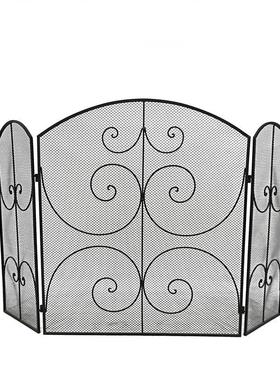 铁艺屏风壁炉屏风隔断壁炉围栏防护壁炉护栏网装饰家用火炉围