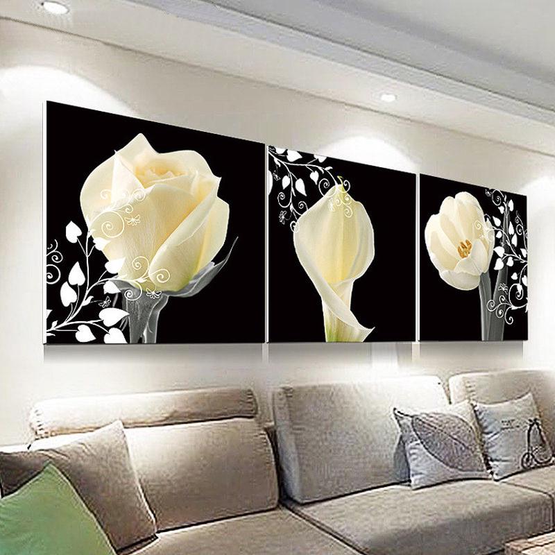 5d满钻简约花卉装饰画简约新中式点钻十字绣客厅儿童diy砖石画图片