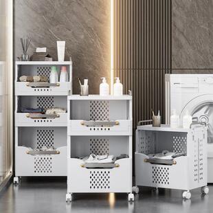 脏衣篮可移动带轮落地厨房置物架子浴室脏衣篓家用收纳多层洗衣篮